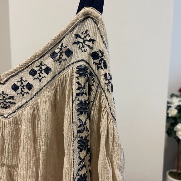 Staring at Stars Beige and Navy High Low Dress - Picture 2 of 4